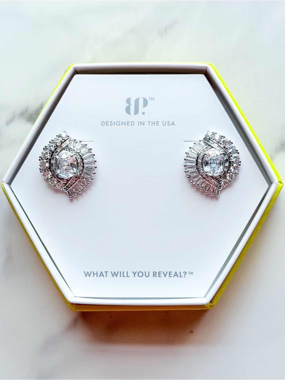 Bomb Party “Minimal But Loud” Cubic Zirconia Statement Earrings